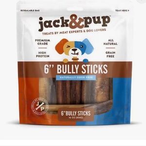 JACK & PUP 6" BULLY STICKS 1 POUND 01/2027